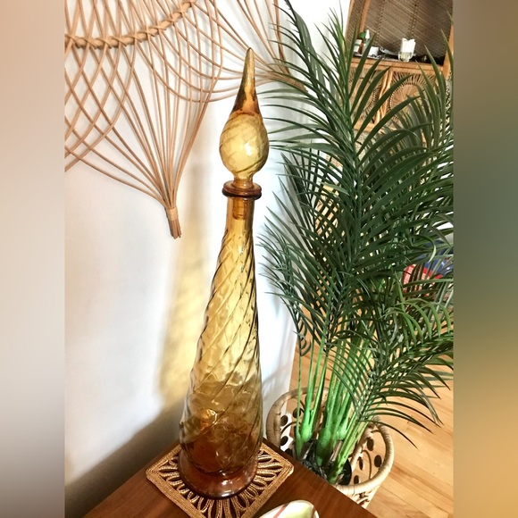 🧞‍♀️💛 Extra Tall Vintage Mid Century Empoli Genie Bottle Made in Italy 1960s - Picture 13 of 14